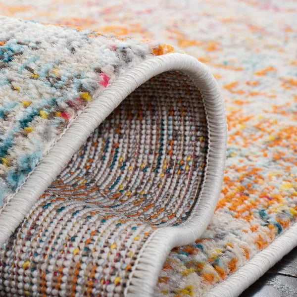 Abingt Abstract Area Rug in Gray/Turquoise rectangle 4'x6'