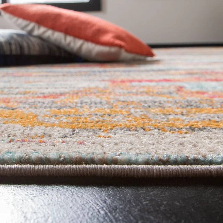 Abingt Abstract Area Rug in Ivory/Multi, Rectangle 12' x 15'