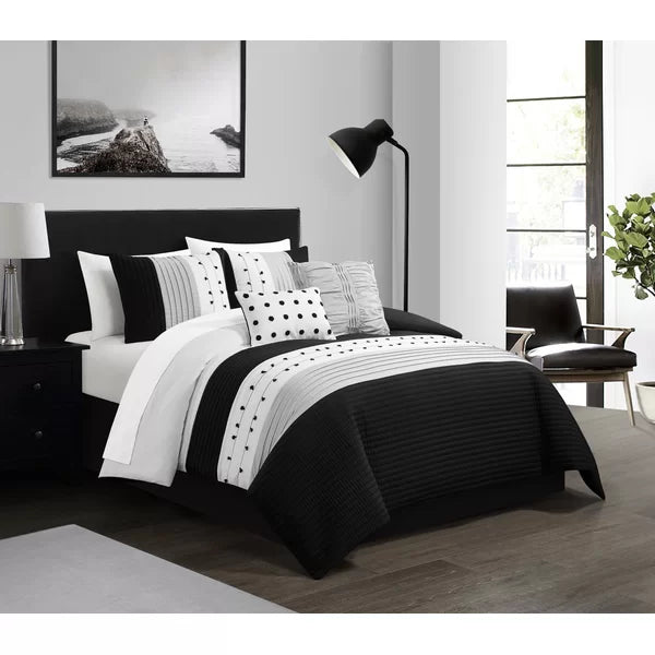 Abnel Microfiber 9 Piece Comforter Set King