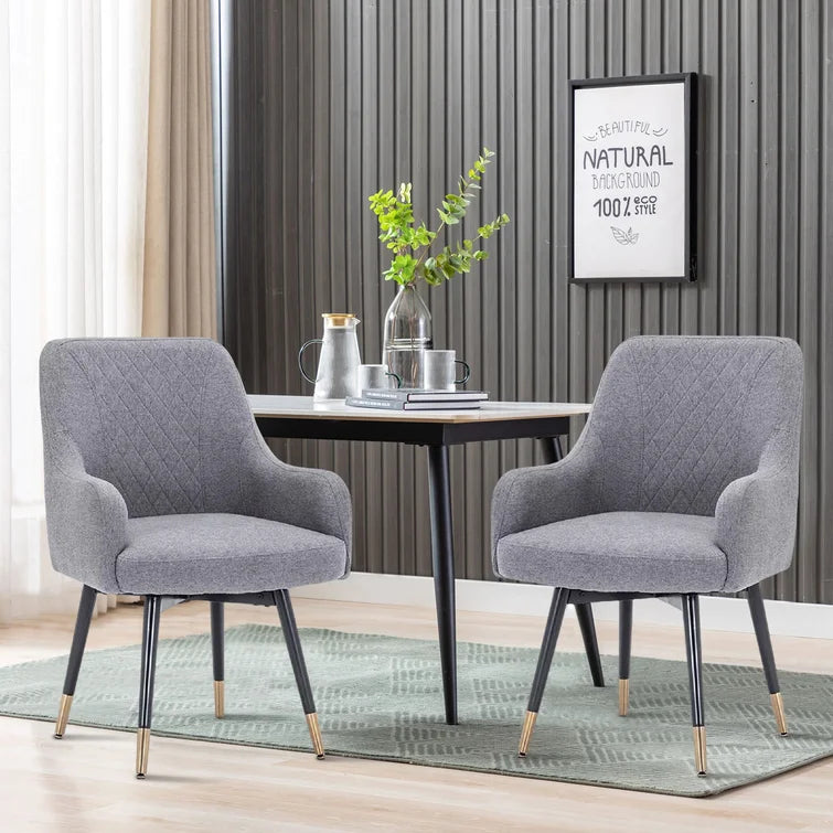 Abree Linen Upholstered Arm Chair (Set of 2)