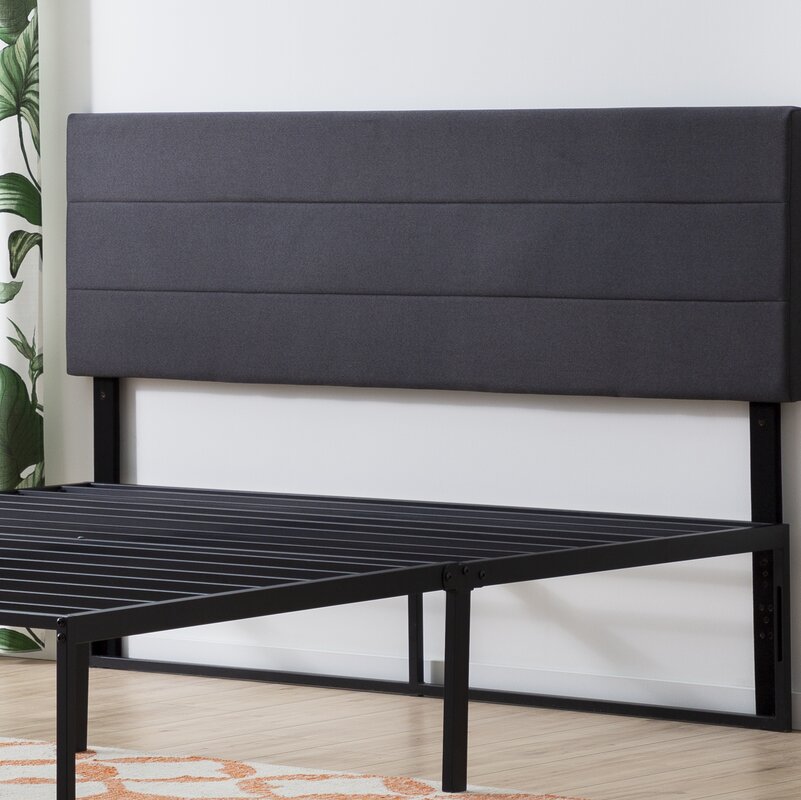Abrham Upholstered Panel Headboard, Charcoal - Queen (#K2482)