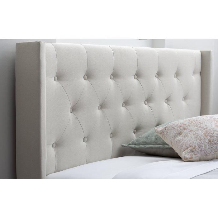 Abriela Upholstered Panel Headboard, Cream - Queen (#K5262)
