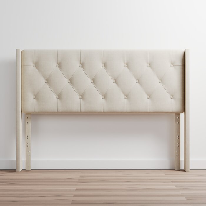 Abriela Upholstered Panel Headboard, Cream - Queen (#K5262)