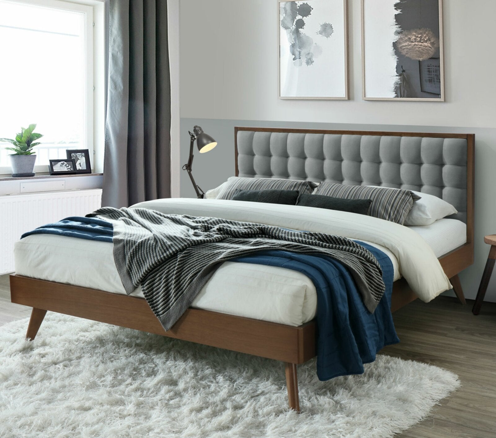 Abril tufted solid wood deals