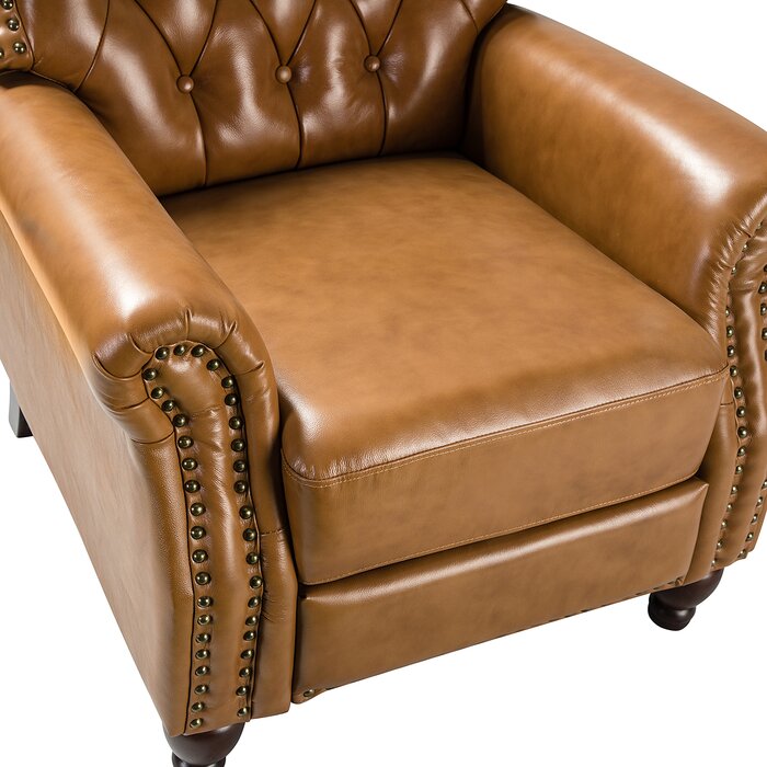 Abruzzino Manual Standard Genuine Leather Recliner