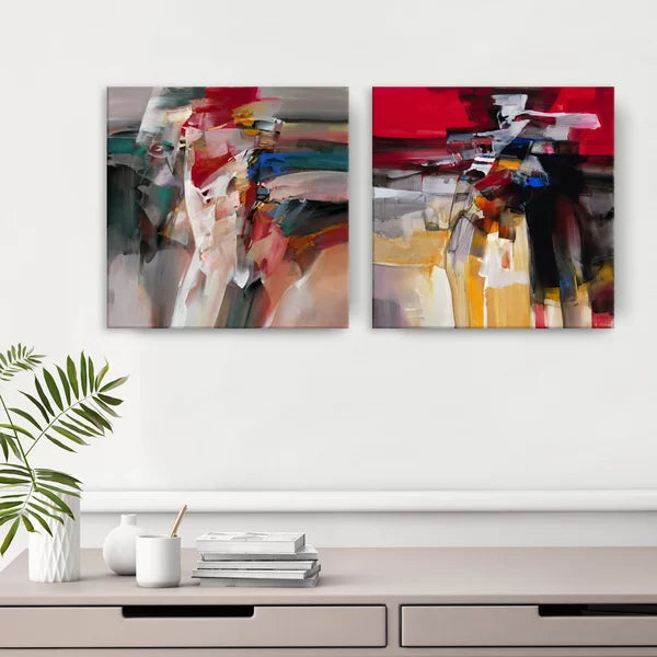 Abstract - 2 Piece Wrapped Canvas Graphic Art