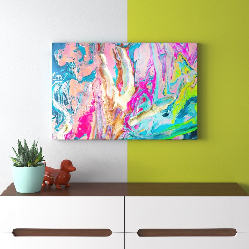 24" H x 36" W x 1.5" D Abstract Just Like Heaven - Graphic Art on Canvas