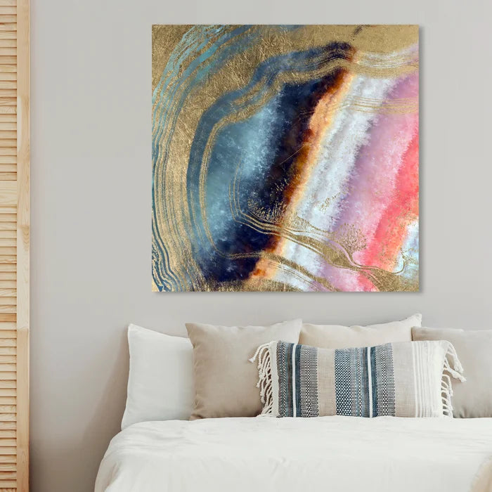 Abstract Marianna Geode Crystals - Wrapped Canvas Graphic Art, 40" H x 40" W x 1.5" D