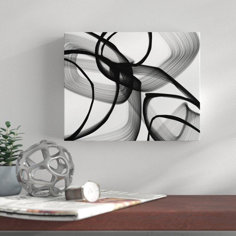24" H x 32" W x 2" D Abstract Poetry In Black And White 100 by Irena Orlov - on Canvas CYB117