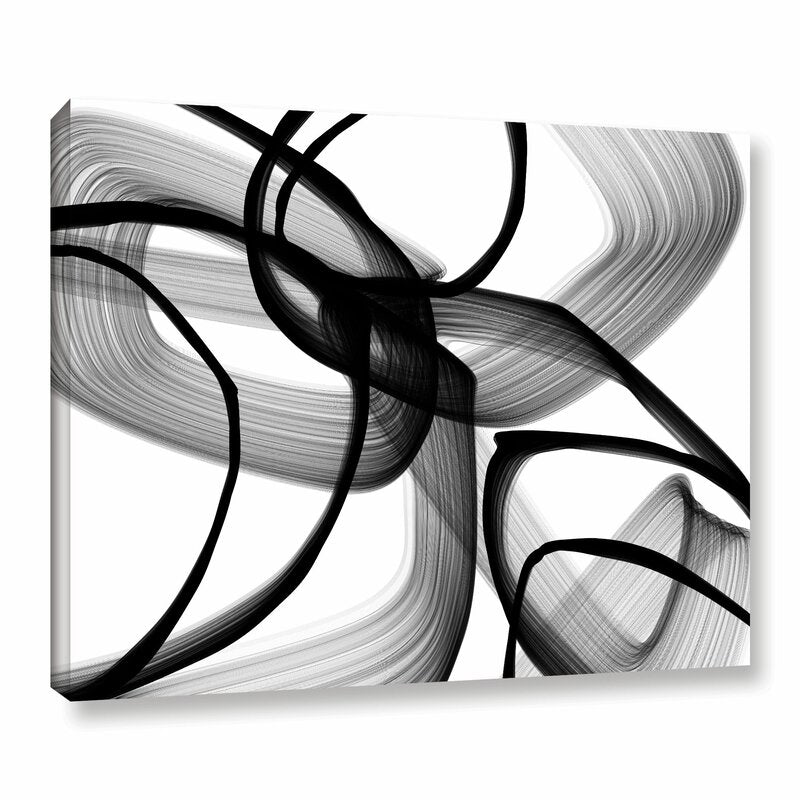 24" H x 32" W x 2" D Abstract Poetry In Black And White 100 by Irena Orlov - on Canvas CYB117