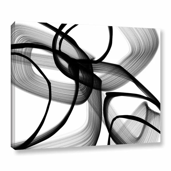 Abstract Poetry In Black And White 100 by Irena Orlov - on Canvas 24"x32"x2"