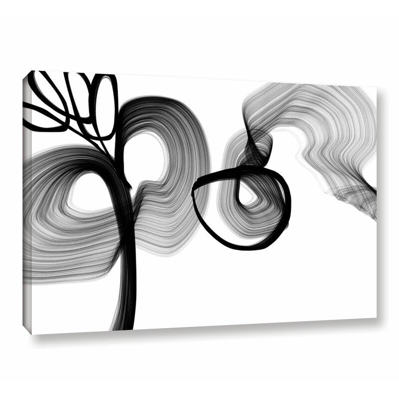 Abstract Poetry In Black And White 108 by Irena Orlov - Graphic Art on Canvas, 24" H x 36" W x 2" D