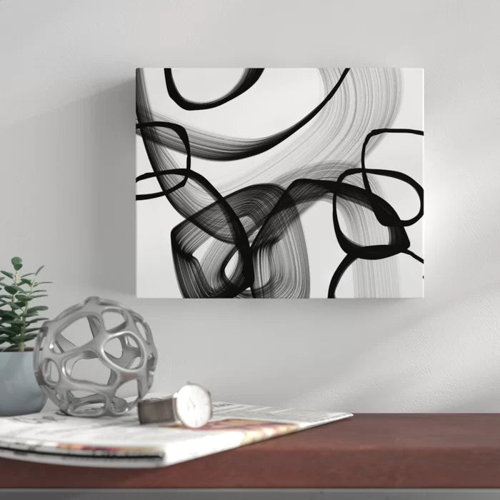 Abstract Poetry In Black And White 91 by Irena Orlov - Wrapped Canvas Print, 36" H x 48" W x 2" D