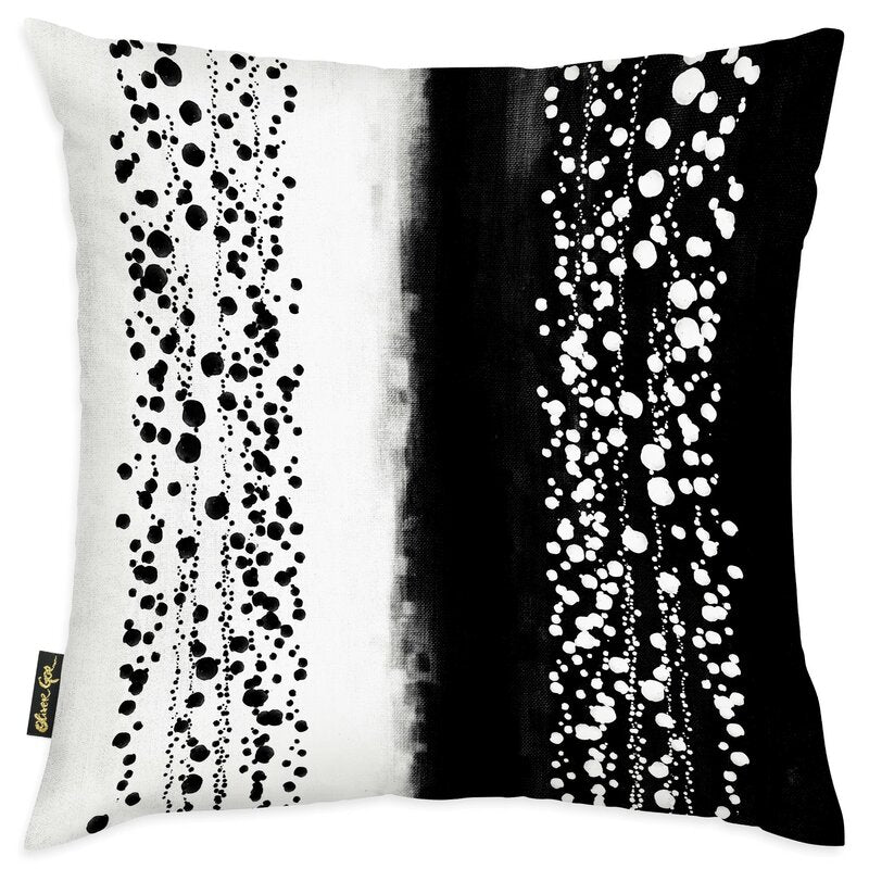 Black/White Abstract Throw Pillow (Set of 2) K8232