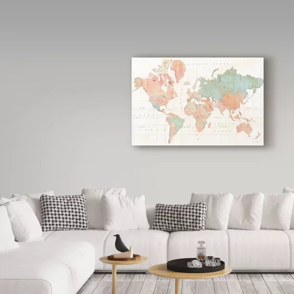 30" H x 47" W x 2" D Across The World II by Sue Schlabach - Wrapped Canvas Print