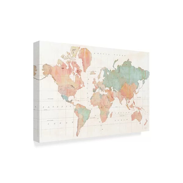 30" H x 47" W x 2" D Across The World II by Sue Schlabach - Wrapped Canvas Print