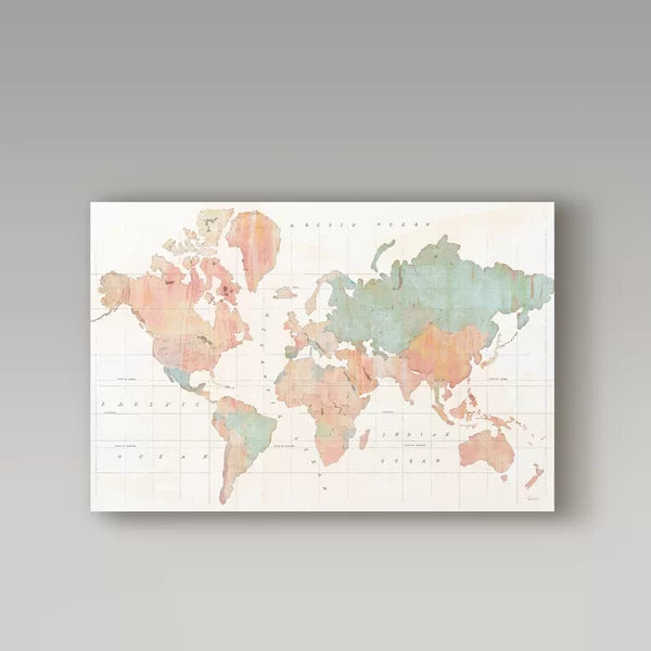 30" H x 47" W x 2" D Across The World II by Sue Schlabach - Wrapped Canvas Print