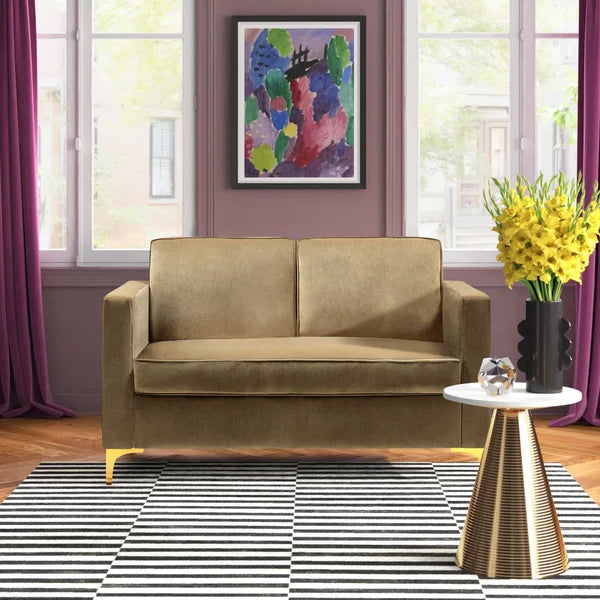 Adalynn 51'' Velvet Square Arm Loveseat