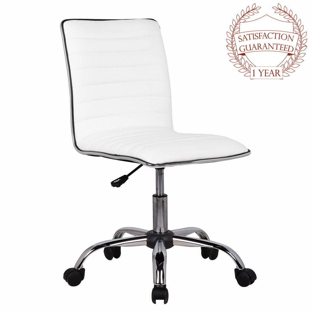 White Adjustable Mid-Back Task Chair K6857