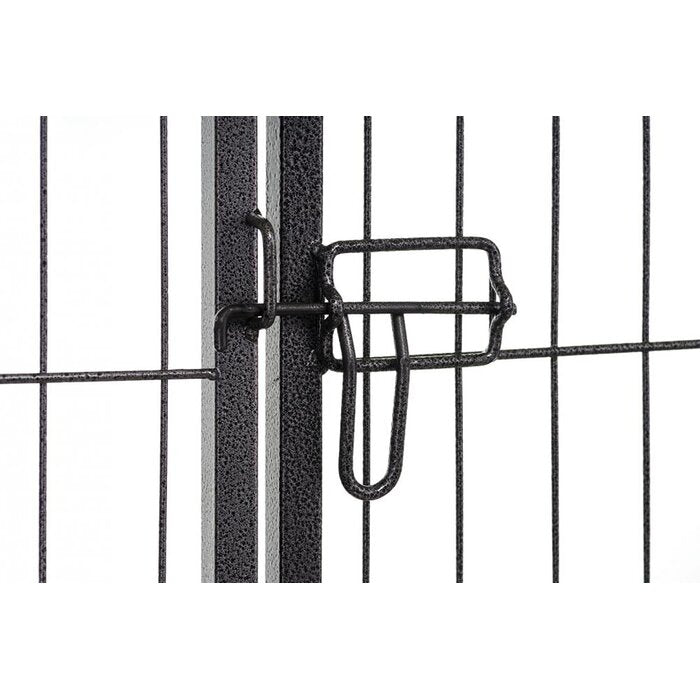 31.5" H Silver Black Adjustable Portable Barrier Exercise Dog Pen
