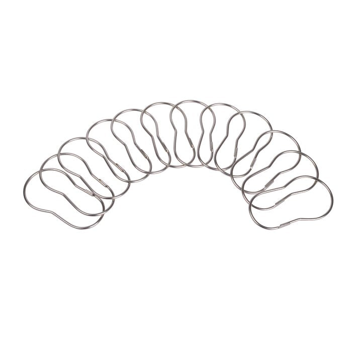 Adjustable Straight Tension Shower Curtain Rod & Hook Set