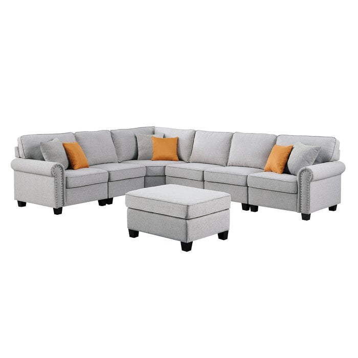Adna 121.1" Wide Reversible Modular Corner Sectional with Ottoman