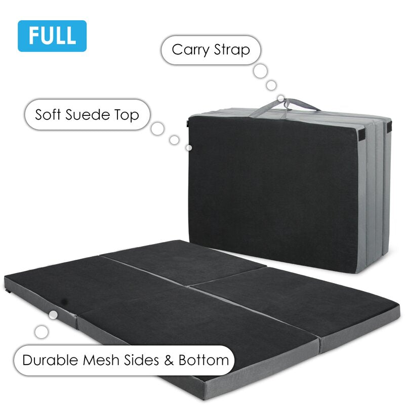 Black/Gray Adult QuadFold Hide 'A Mat Cot HS174