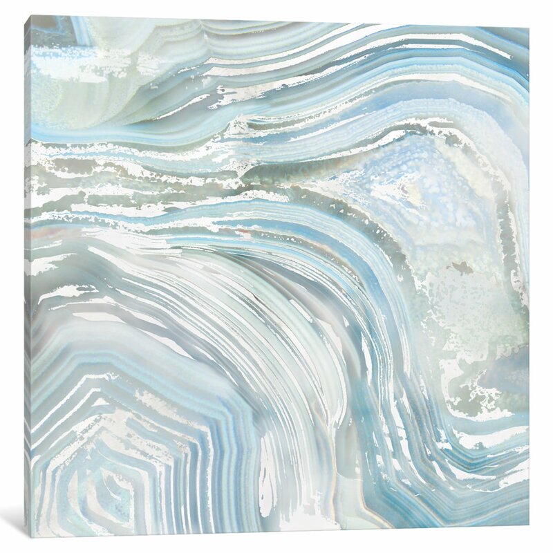 Agate in Blue II Graphic Art on Wrapped Canvas