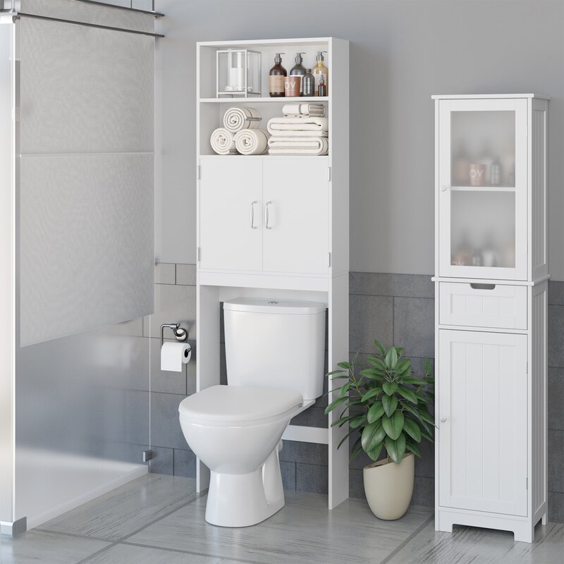 White Aidie Freestanding Over-the-Toilet Storage