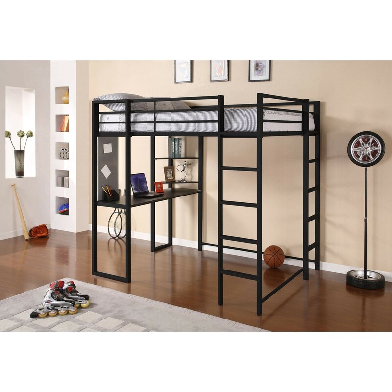 Full Aime Loft Bed with Bookcase K8397