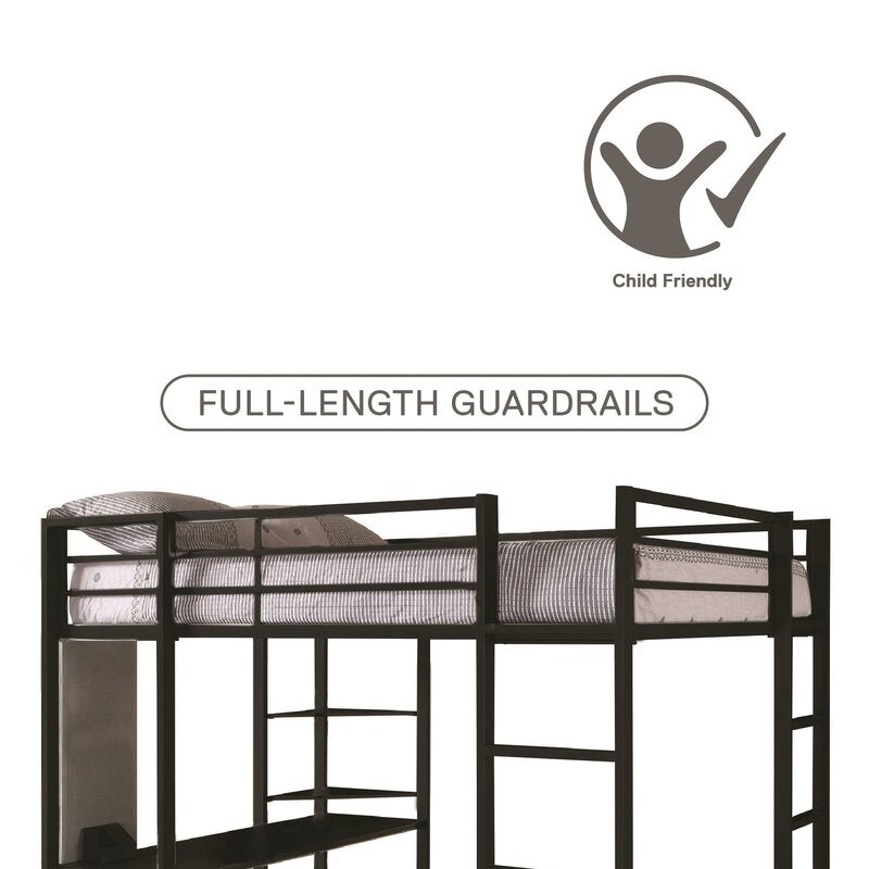 Full Aime Loft Bed with Bookcase K8397