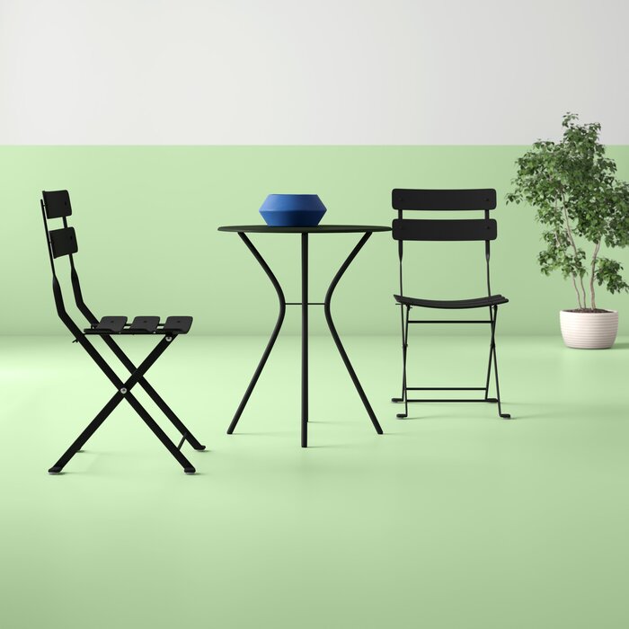 Black Ainsley Patio 3 Piece Bistro Set #HA351