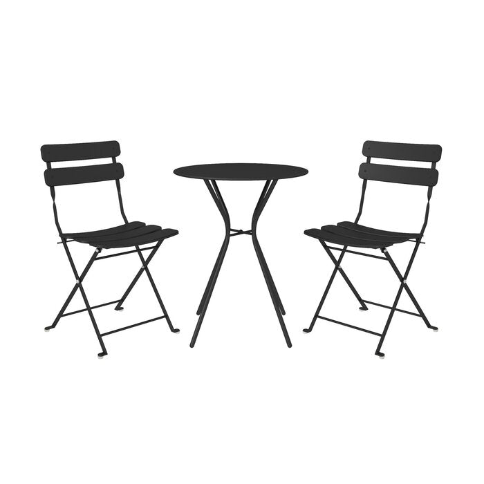 Black Ainsley Patio 3 Piece Bistro Set #HA351