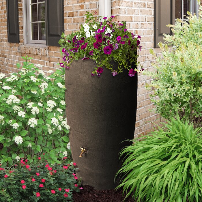 Ainsley 49" Rain Barrel, Brownstone