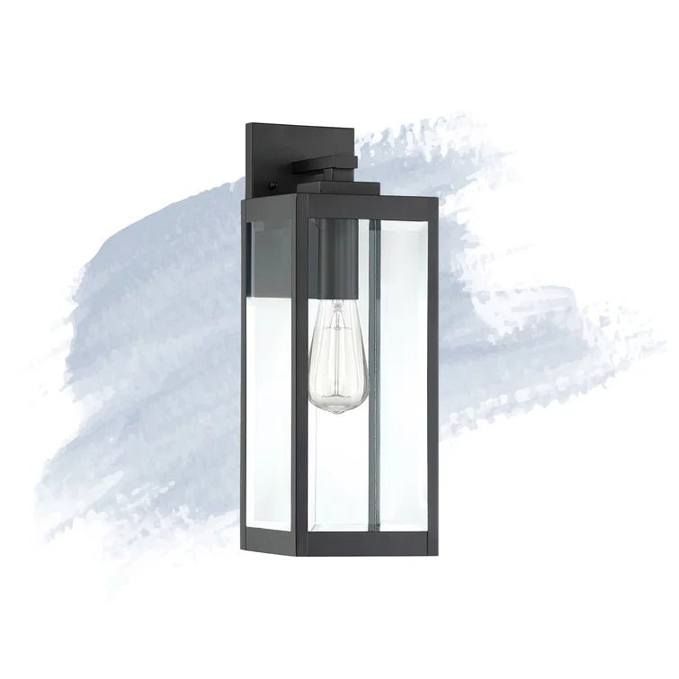 17" H x 6" W x 7.5" D Ainsworth Earth Black Outdoor Wall Lantern