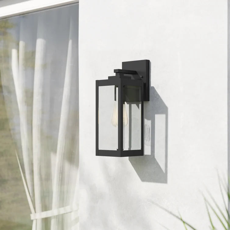 17" H x 6" W x 7.5" D Ainsworth Earth Black Outdoor Wall Lantern