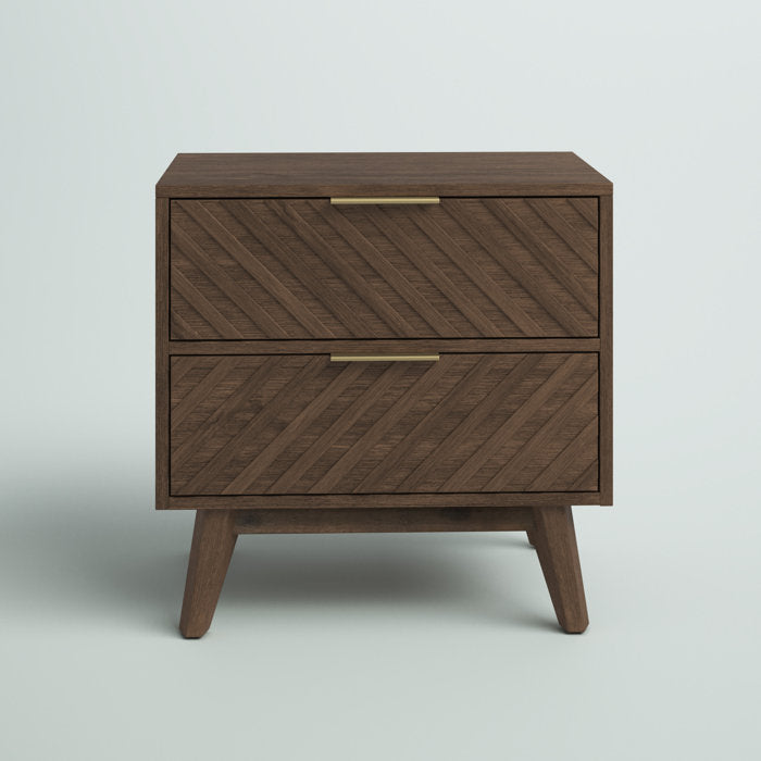 2 Drawer Akini Solid Wood Nightstand