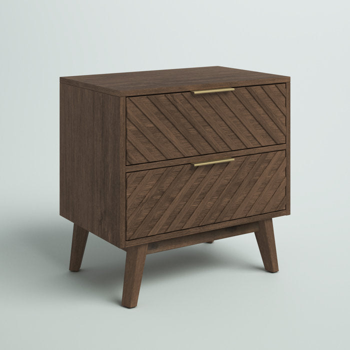 2 Drawer Akini Solid Wood Nightstand