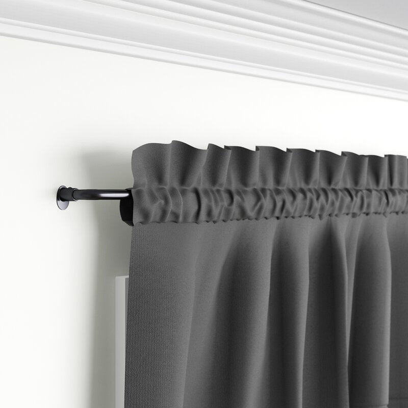 48" - 86" Black Alberton Adjustable 0.63" Curtain Rod