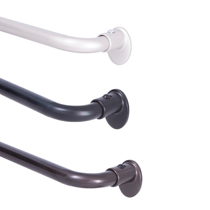 48" - 86" Silver Alberton Adjustable 0.63" Single Curtain Rod