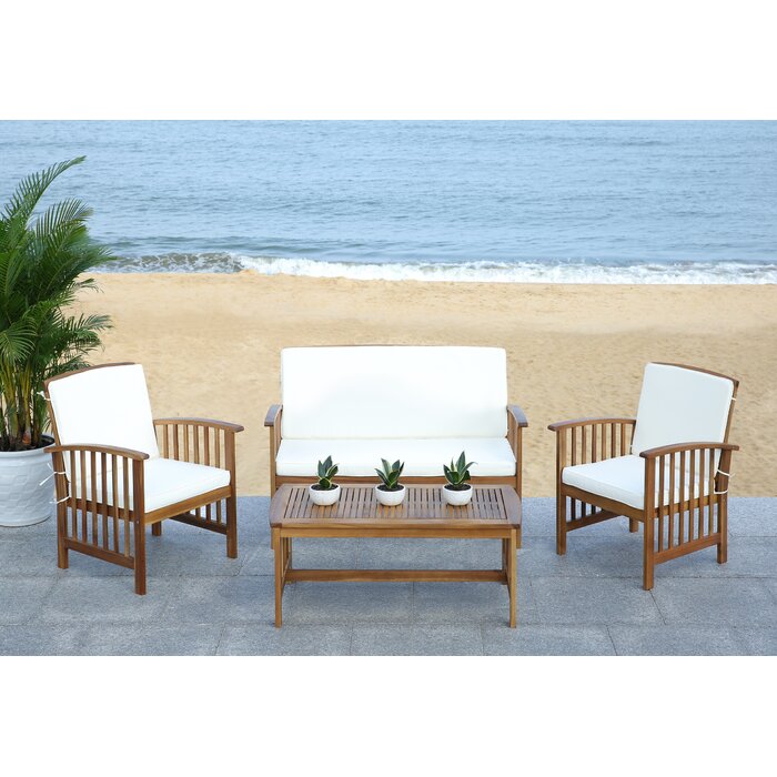 Alcazar 4 Piece Sofa Seating Group with Cushions #LX4047