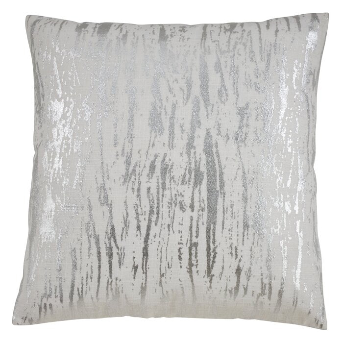 20" x 20" Silver Aldgate Cotton Abstract Square Cotton Pillow Cover & Insert, (Set of 2)