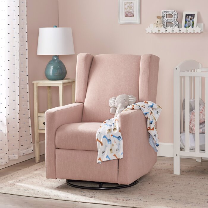 Aldrin Manual Swivel Recliner, Blush (#637)