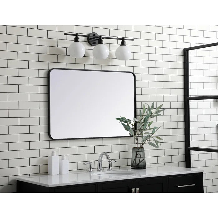 36'' H x 24'' W Black Alessandra Accent Mirror