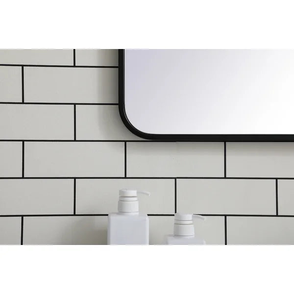 36'' H x 24'' W Black Alessandra Accent Mirror