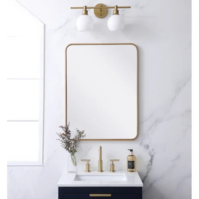 32'' H x 24'' W Brass Alessandra Accent Mirror
