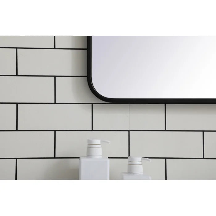 36'' H x 24'' W Black Alessandra Accent Mirror
