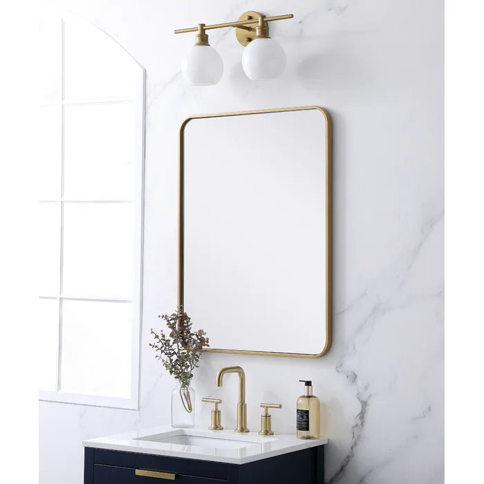 32'' H x 24'' W Brass Alessandra Accent Mirror