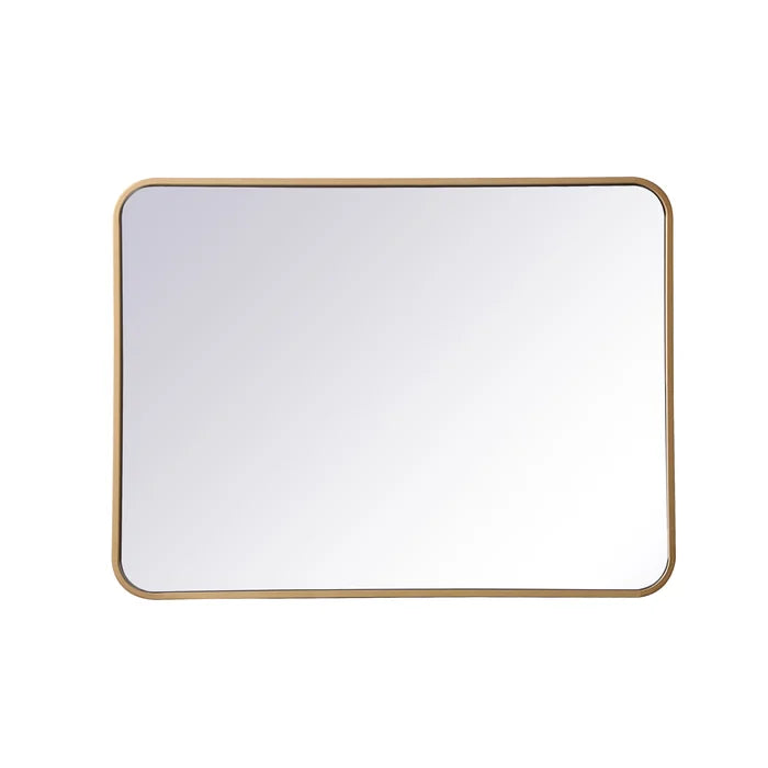 32'' H x 24'' W Brass Alessandra Accent Mirror