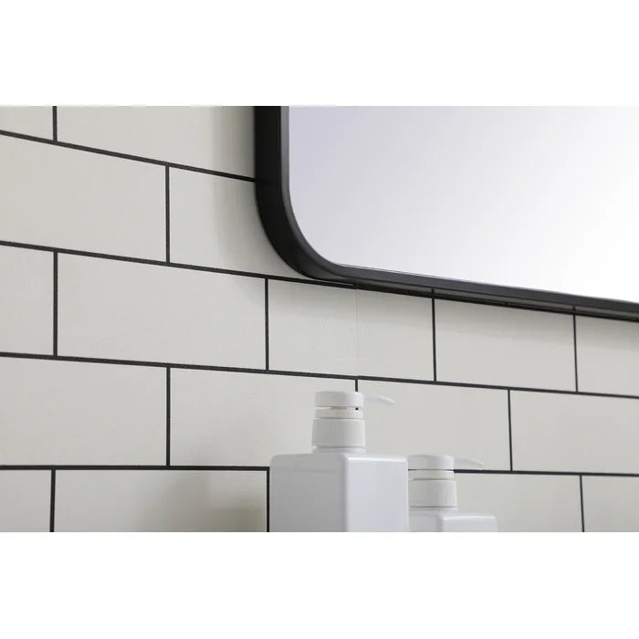 36'' H x 24'' W Black Alessandra Accent Mirror